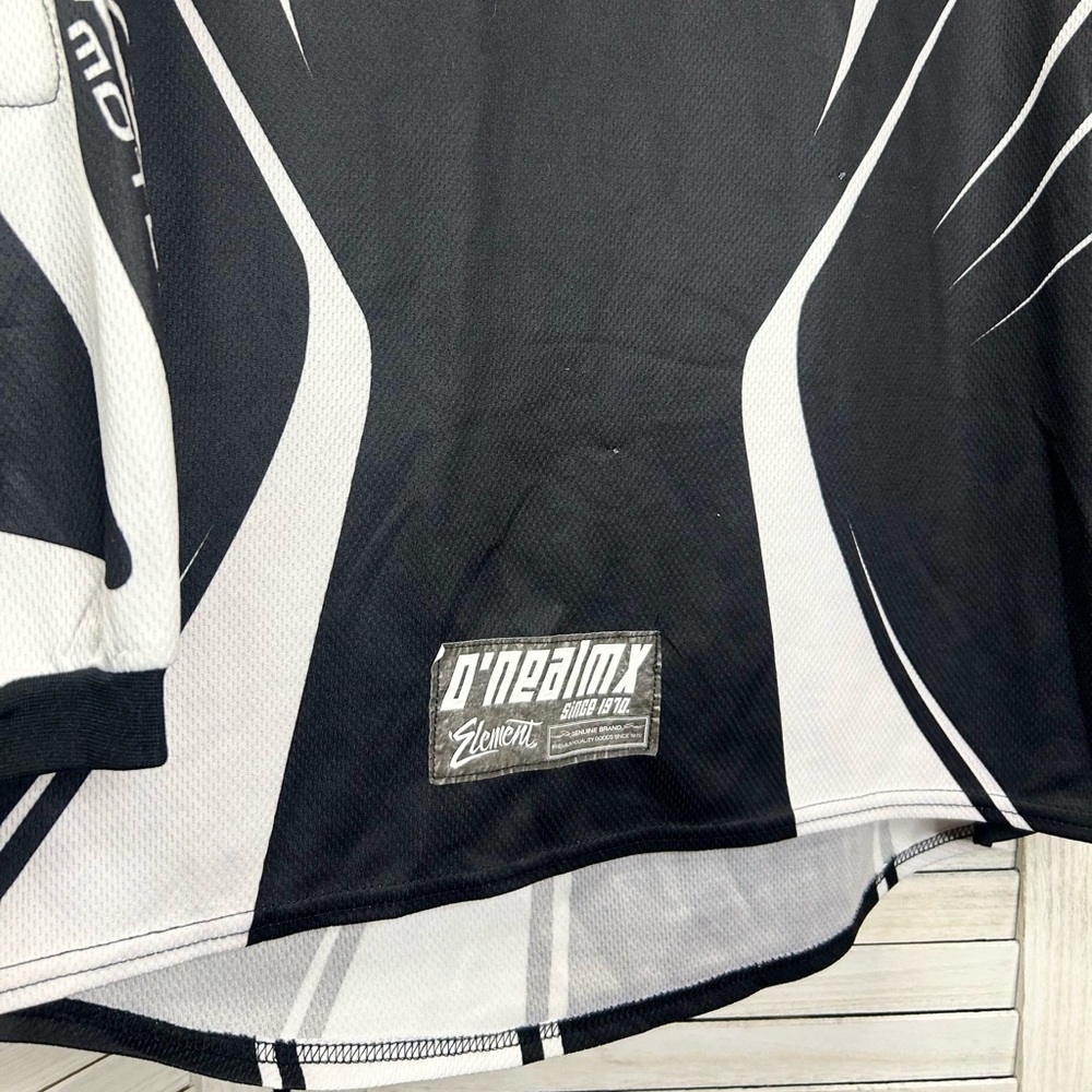 New Low Price! Oneal Motocross Racing Gear Black and White Long Sleeve Jersey - Picture 12 of 15